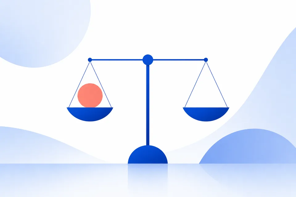 Ilustración abstracta de una balanza en equilibrio